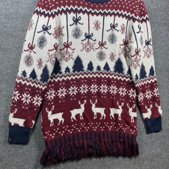 You Look Ugly Today Christmas Sweater Women's Medium Red/White Knit Party - Picture 3 of 9